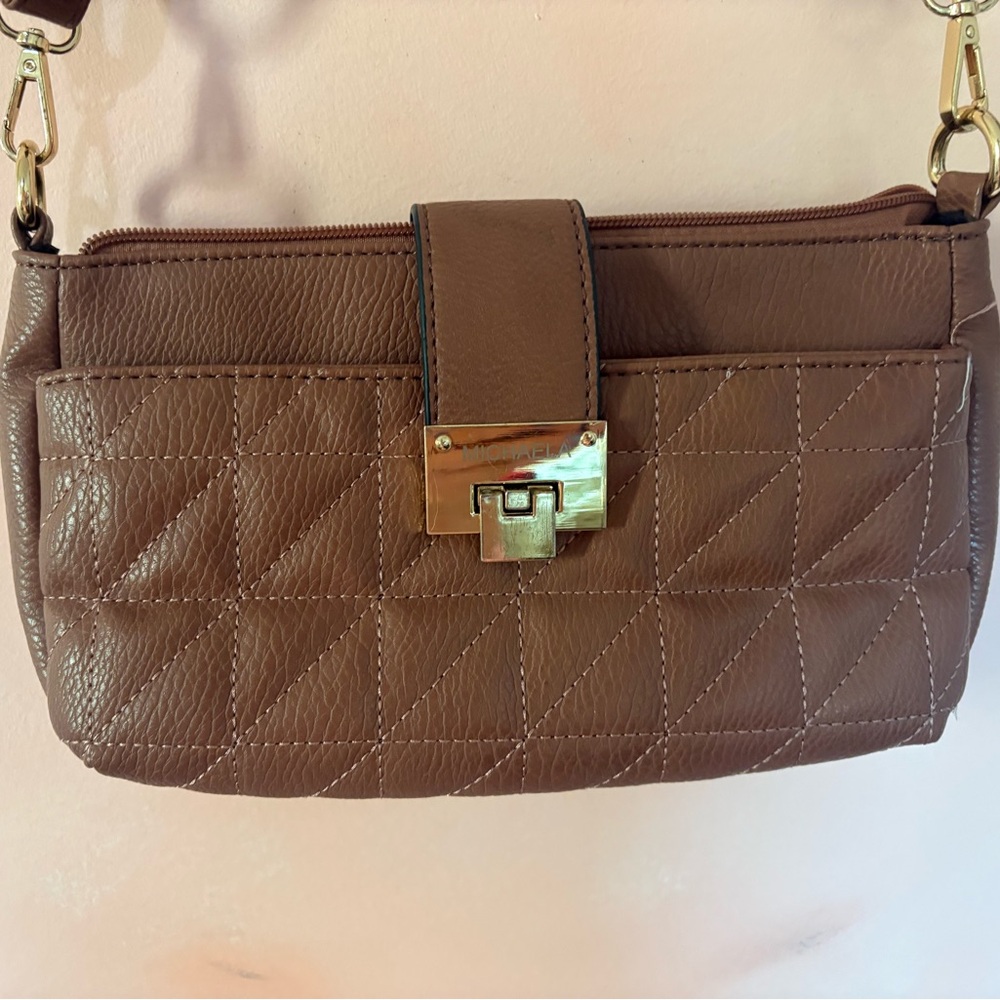 Elegant Brown Quilted Shoulder Bag